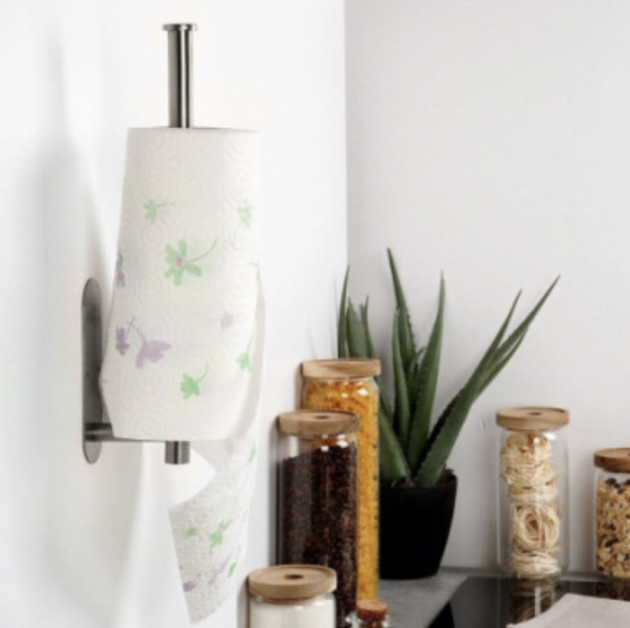 Kökshållare för pappershanddukar – Rostfritt stål, Silver, 33,5×7,7×4,5 cm